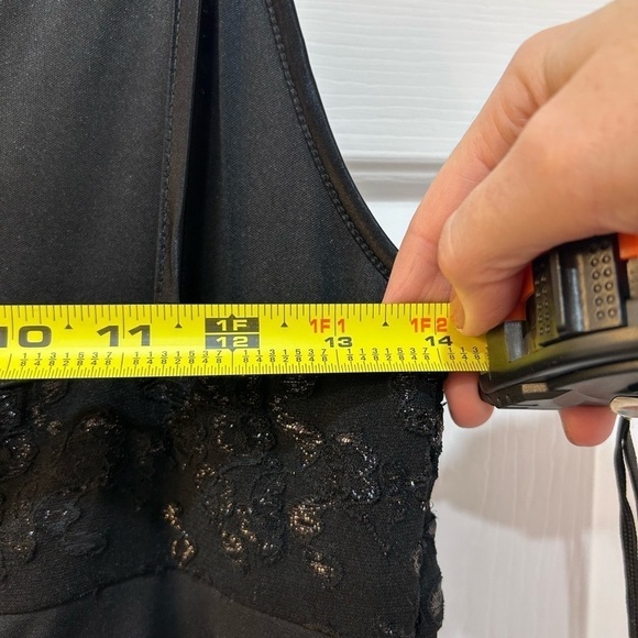 afortiori Sexy Black Dress Vintage Elegant LBD Sleeveless Sequin Bust Women Sz M - Picture 6 of 8